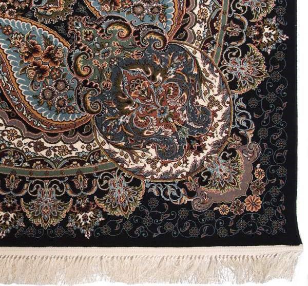 فرش 700 شانه طرح روژان زمینه سرمه ای