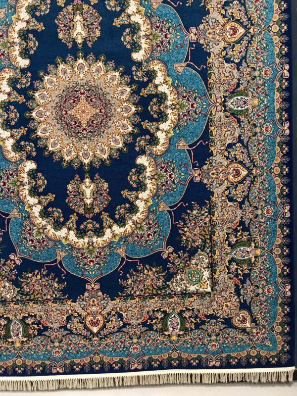 فرش 1200 شانه طرح مارینا زمینه سرمه ای