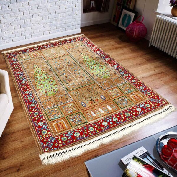 فرش فانتزی گبه طرح عشاق نسکافه ای