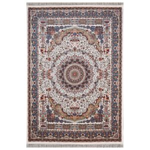 فرش محتشم 1200 شانه طرح شاهانه کرم