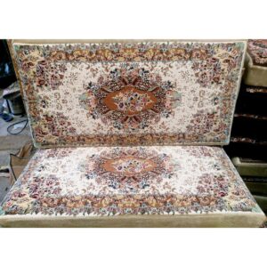 پشتی ماشینی 1200 شانه طرح 1041 زمینه کرم