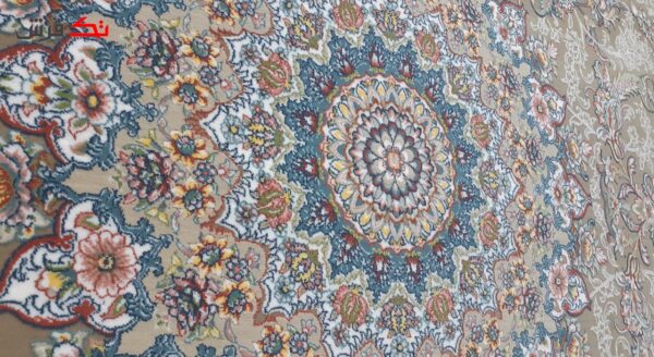 فرش طرح بهاره نسکافه ای 700 شانه تراکم 2550 گل برجسته