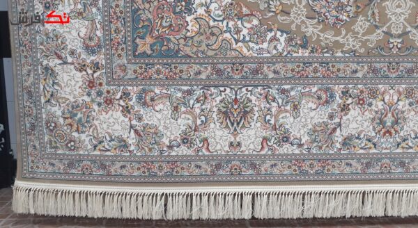 فرش طرح بهاره نسکافه ای 700 شانه تراکم 2550 گل برجسته
