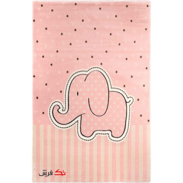 فرش ماشینی اتاق کودک طرح خرس صورتی کد 0018