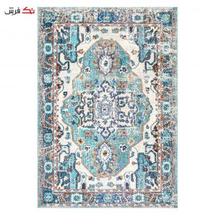 فرش ماشینی کلکسیون کهنه نما ( وینتیج ) کد Q00010 آبی