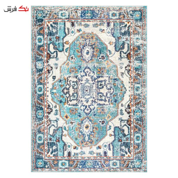فرش ماشینی کلکسیون کهنه نما ( وینتیج ) کد Q00010 آبی