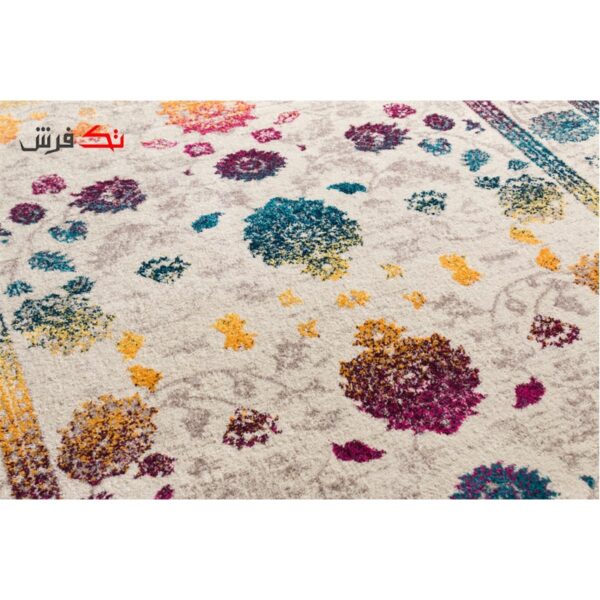فرش ماشینی کلکسیون کهنه نما ( وینتیج ) کد Q00120 کرم