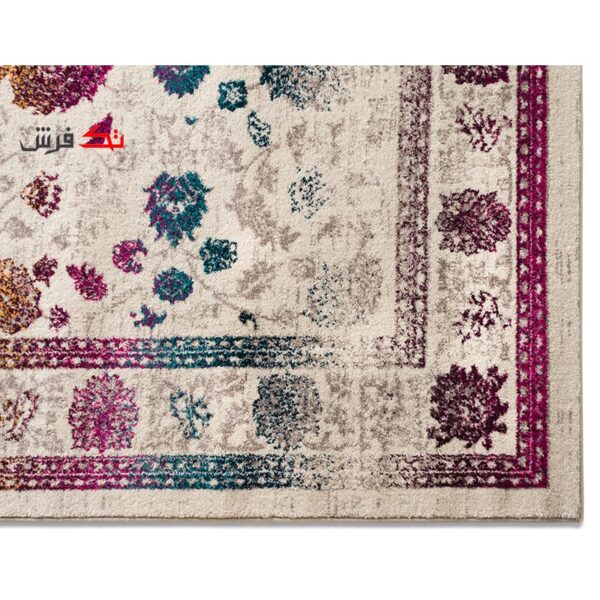 فرش ماشینی کلکسیون کهنه نما ( وینتیج ) کد Q00120 کرم