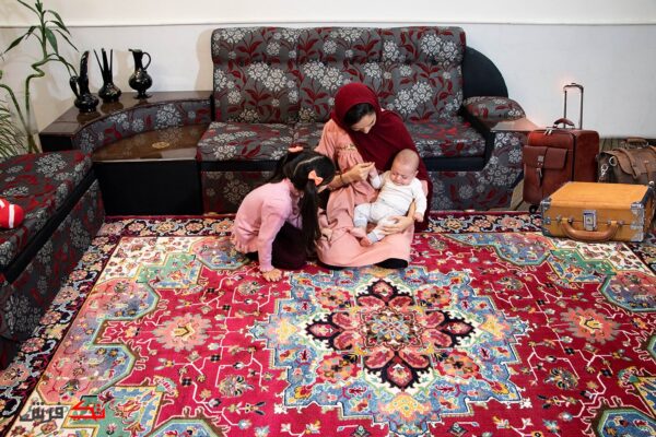فرش ماشینی گبه عشایری طرح هریس لاکی