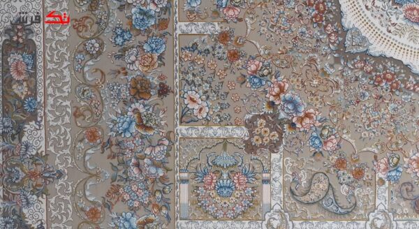 فرش طرح مرجان نسکافه ای 1200 شانه تراکم 3600 گل برجسته
