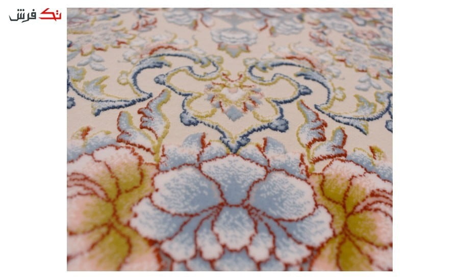 فرش ستاره آسمان کویر کد 2004 زمینه کاراملی گل برجسته