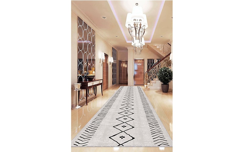 کناره فرش ماشینی طرح مراکشی کد QB2080 سفید