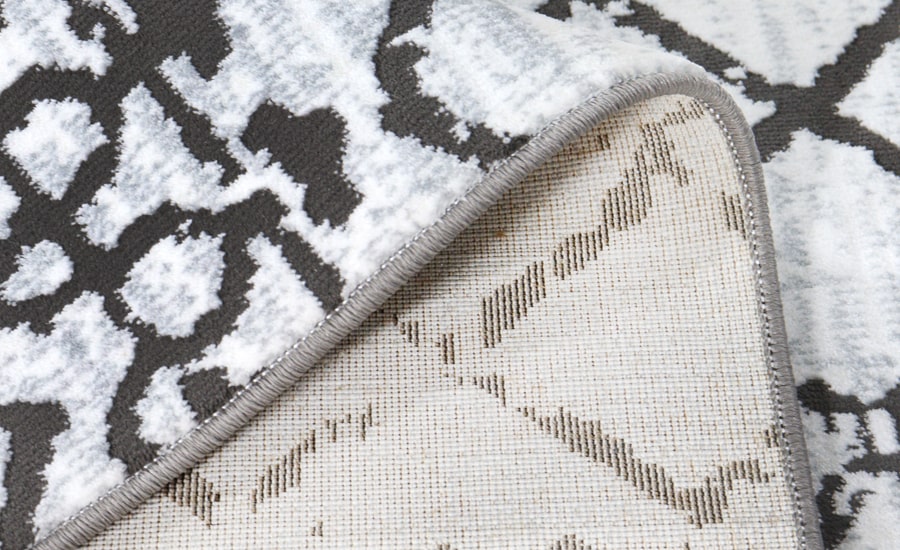 فرش ماشینی کلکسیون فانتزی طرح مراکشی کد 40216 زمینه مشکی سفید