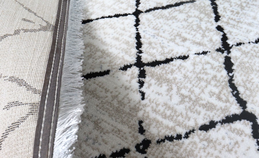فرش ماشینی کلکسیون فانتزی طرح مراکشی کد 40212 زمینه طوسی