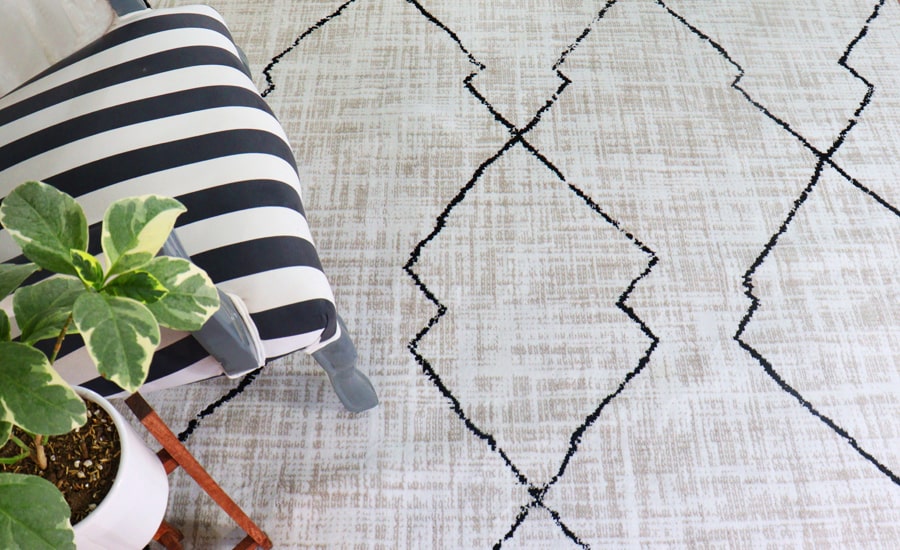 فرش ماشینی کلکسیون فانتزی طرح مراکشی کد 40213 زمینه سفید